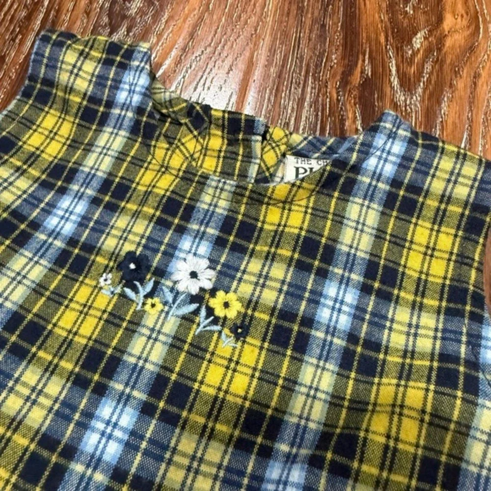 VTG OshKosh B'gosh & Childrens Place Plaid‎ Dress Bundle Red Yellow Girls 18-24M